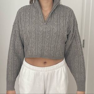 Long sleeve crop top sweater
